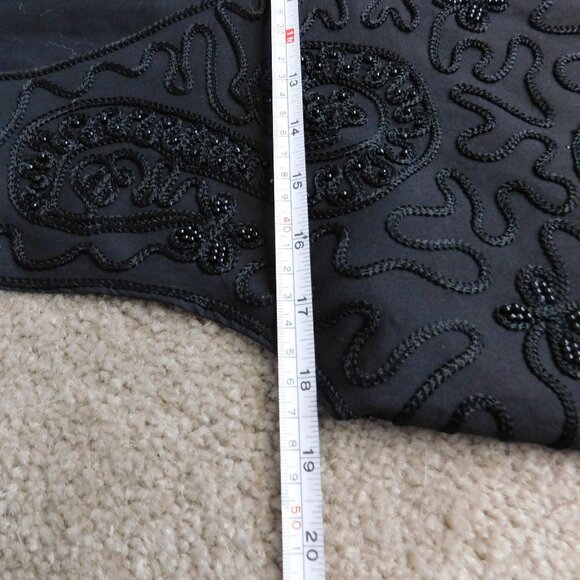 Black Beaded Cotton Vest  Victoria Jones Women's  Petites PL - Picture 3 of 7